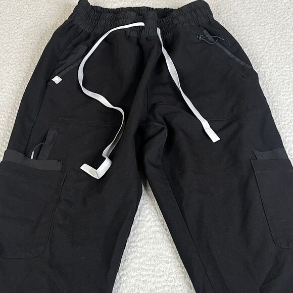 FIGS Scrub Pant Women XS Black Technical Drawstring  Bottom Jogger W21SW204 - Picture 3 of 16